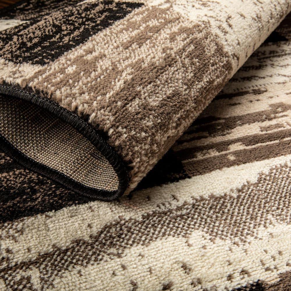 Superior Rockwood Geometric Indoor Area Rug, 6' x 9', Chocolate