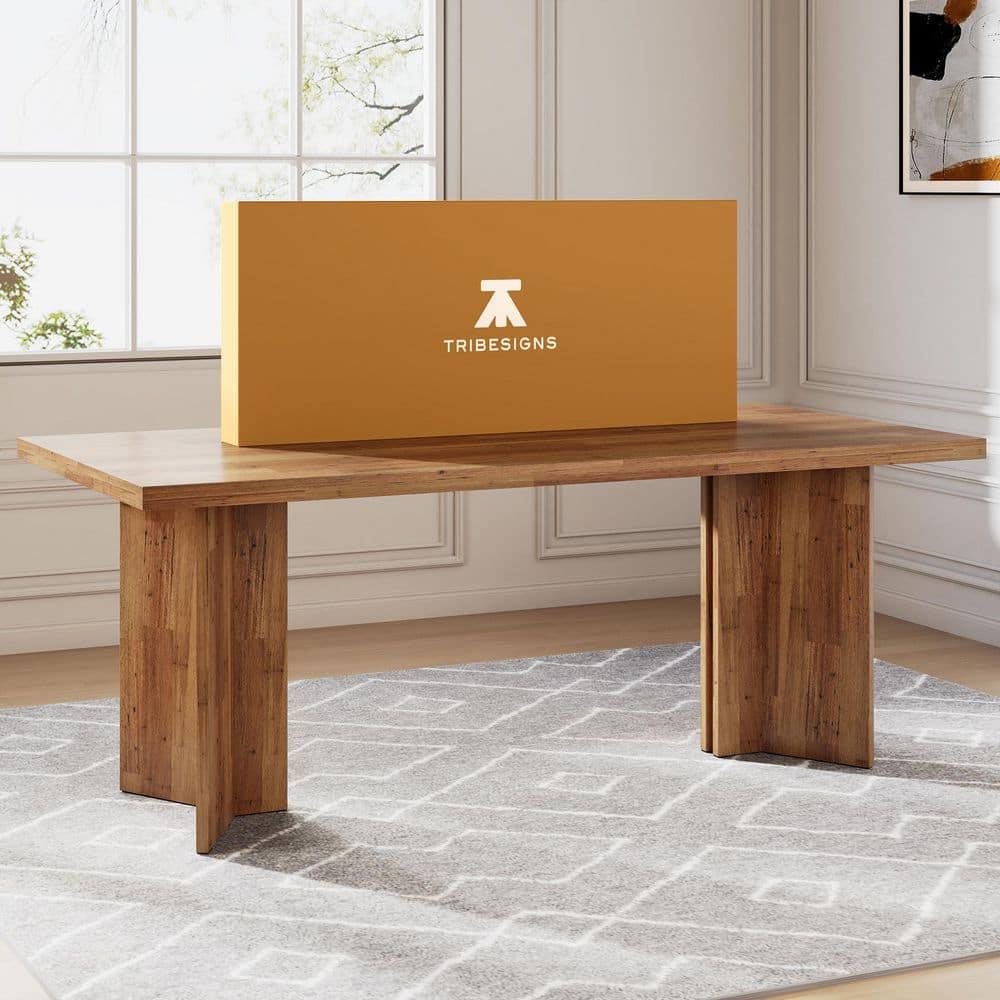 Tribesigns 63" Rectangular Dining Table for 4-6 People, Walnut