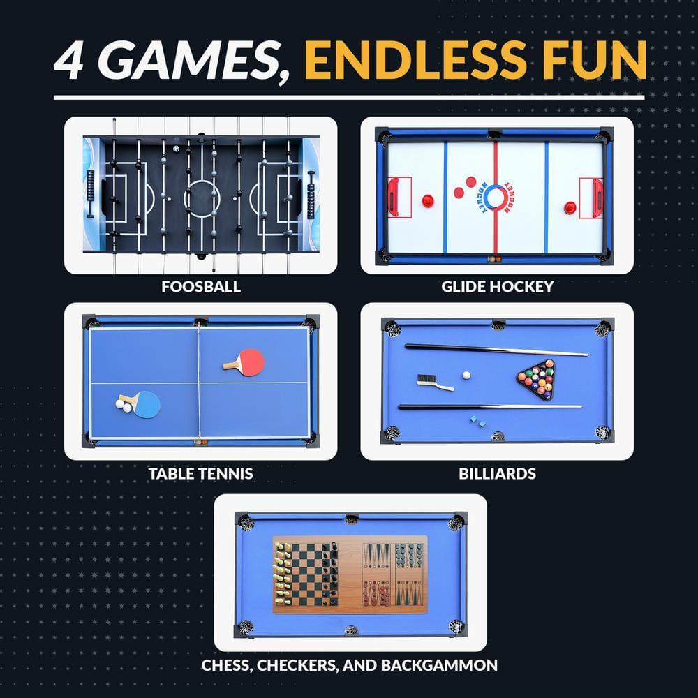 Hathaway Matrix 7-in-1 Multi-Game Table with Foosball, Pool, Tennis, 54-in