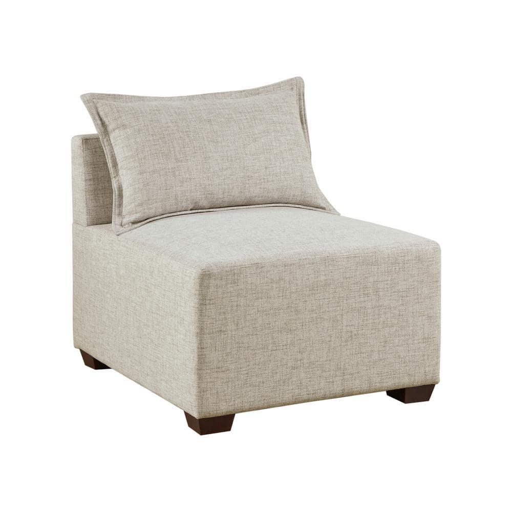 INK+IVY Molly Modern Woven Fabric Upholstered Modular Armless Chair in Tan