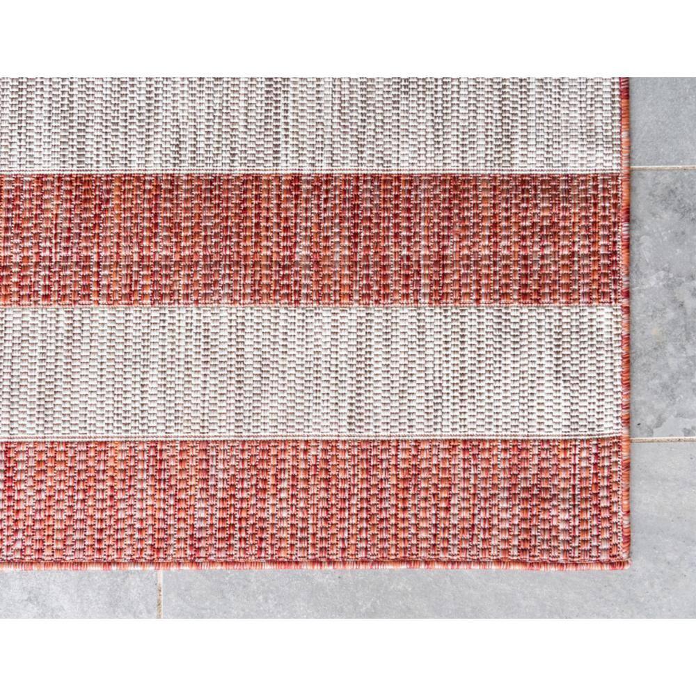 Unique Loom 4' 1 x 6' 1 Rectangle Indoor/Outdoor Striped Rust Red Area Rug