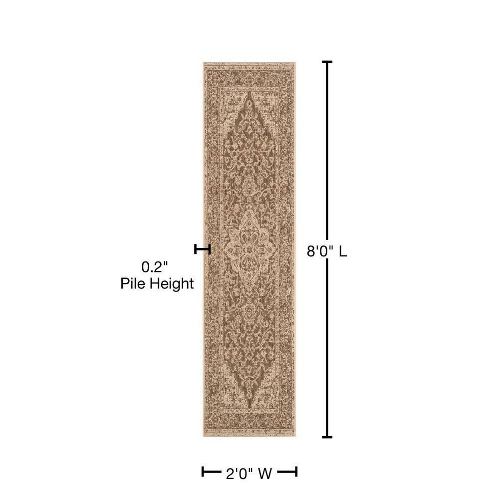 Beach House BHS137 Power Loomed Indoor/Outdoor Runner Rug - Beige/Cream - 2'2"x8' - Safavieh