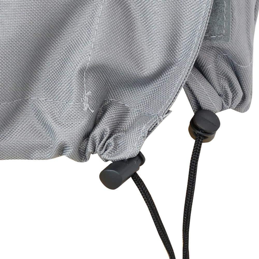 Sunnydaze Outdoor Weather-Resistant Heavy-Duty Polyester with PVC Backing Firewood Log Rack Cover - 4' 2" - Gray and Green