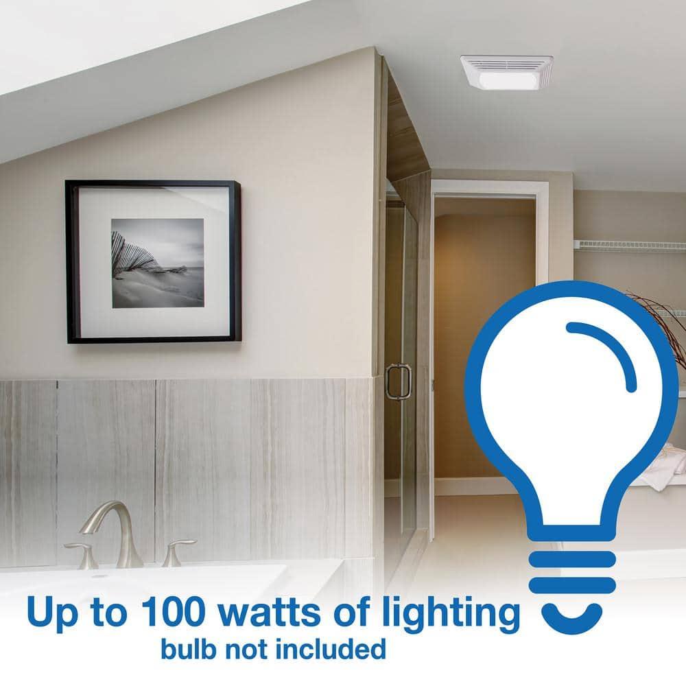 Air King ASLC Series ASLC70 Exhaust Fan with Light, 1.6 A, 120 V, 70 cfm Air, 4 sones, 4 in Duct, White