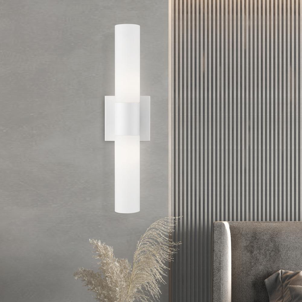 Livex Lighting Textured White ADA 2-Light Vanity Sconce