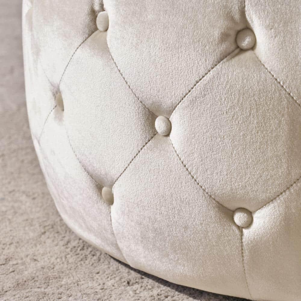 Noble House Merna Indoor Glam Velvet Coffee Table, Beige