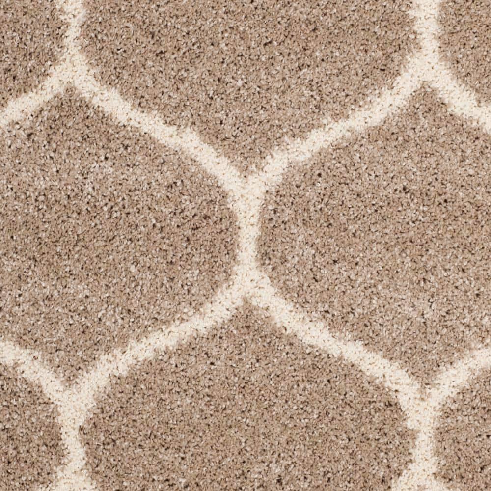 Hudson Shag SGH280 Power Loomed Indoor Area Rug - Beige/Ivory - 7'x7' Square - Safavieh