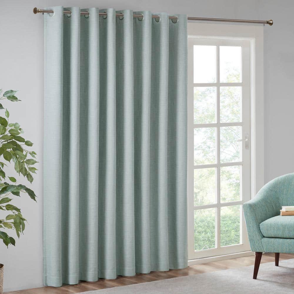 Madison Park Maya Printed Heathered Blackout Grommet Top Single Curtain Panel