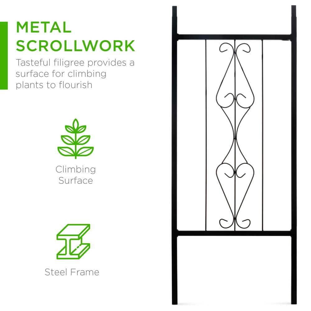 Best Choice Products 92 in. Steel Garden Arch Arbor Outdoor Trellis for Garden, Climbing Plants with Wire Lattice