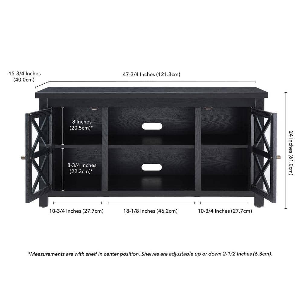 Evelyn&Zoe Colton Rectangular TV Stand for TV's up to 55", Black