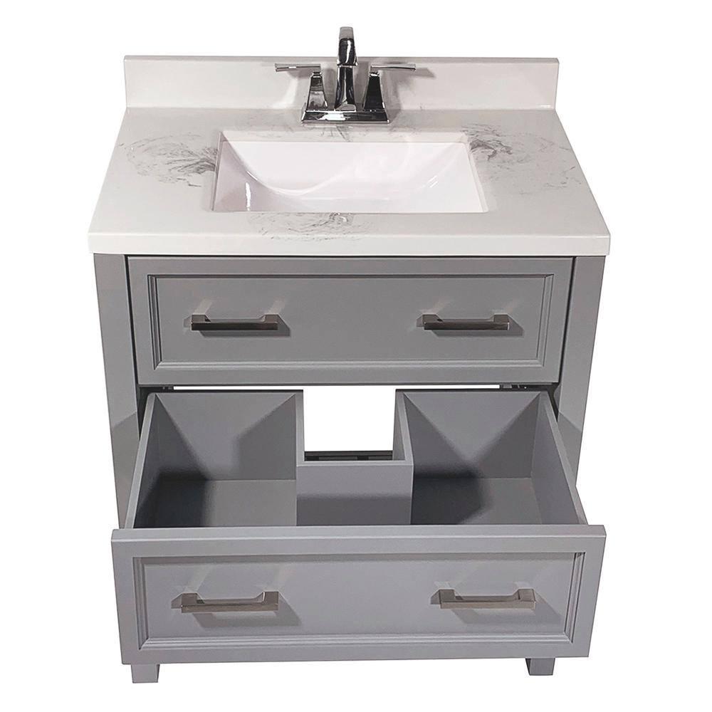 AmLuxx Milan 31'' Single Bathroom Vanity with Solid Surface Top