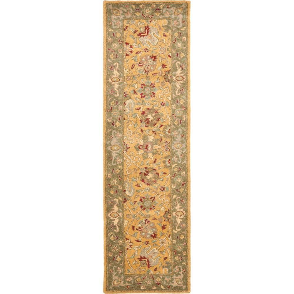 Antiquity AT21 Hand Tufted Indoor Runner Rug - Gold - 2'3"x8' - Safavieh