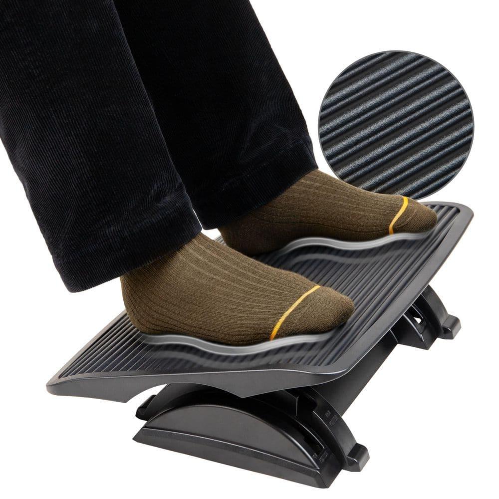 Mind Reader Foot Rest, Under Desk at Work, Ergonomic, Height Adjustable, Office, Plastic, 17.5"L x 13.5"W x 3.5"H