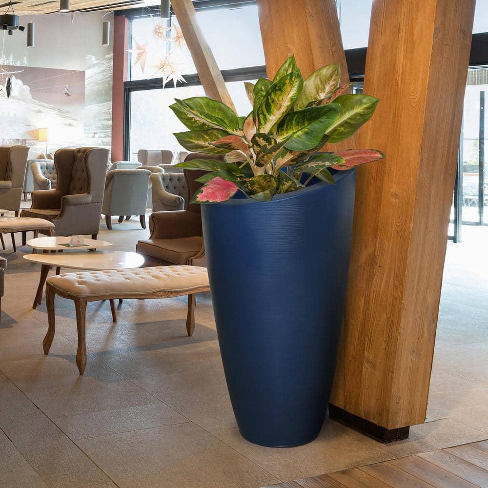 Neptune Blue Tall Polyethylene Outdoor Planter