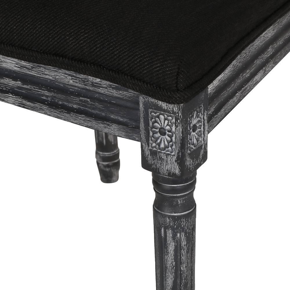 Noble House Beckstrom French Fabric Dining Chair, Set of 2, Black