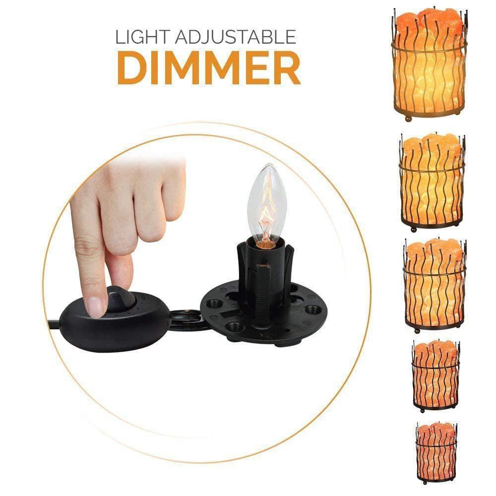 7.8 in. Ionic Crystal Salt Pillar and Natural Amber Glow Table Lamp, (Pack of 2)