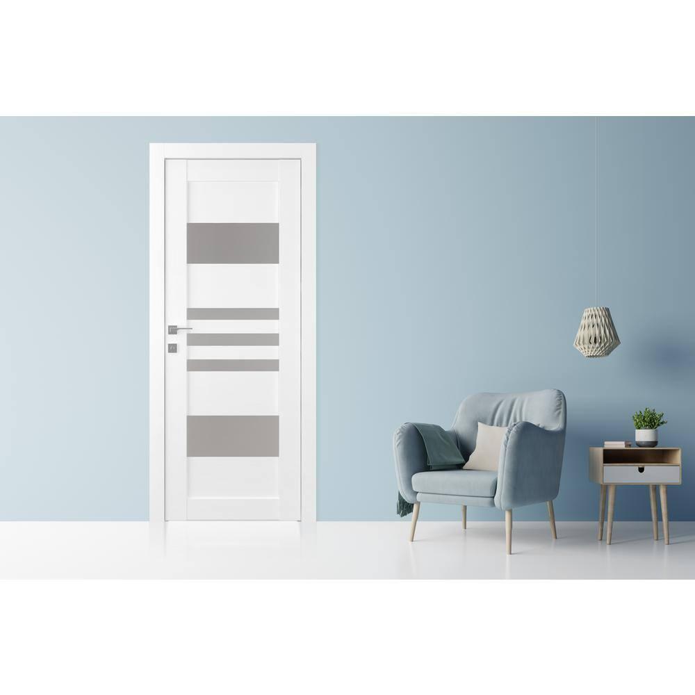 Belldinni Leti DIY-FRIENDLY Paneled Manufactured Wood and Glass Prefinished Standard Door