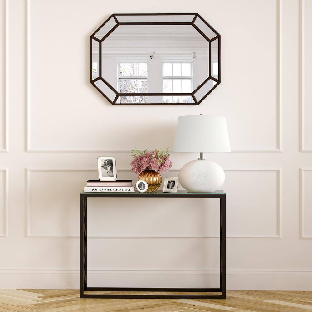 Evelyn&Zoe Dixon 42" Wide Rectangular Console Table, Blackened Bronze