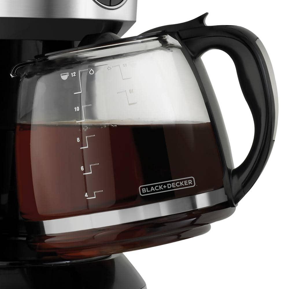 Black And Decker 12 Cup Programmable Coffeemaker In Black And Silver