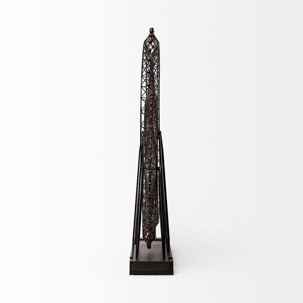 Matte Black Metal London Eye Ferris Wheel Sculpture