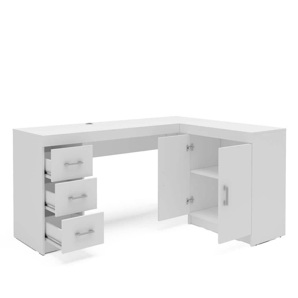 Mayne Corner Desk White - Polifurniture