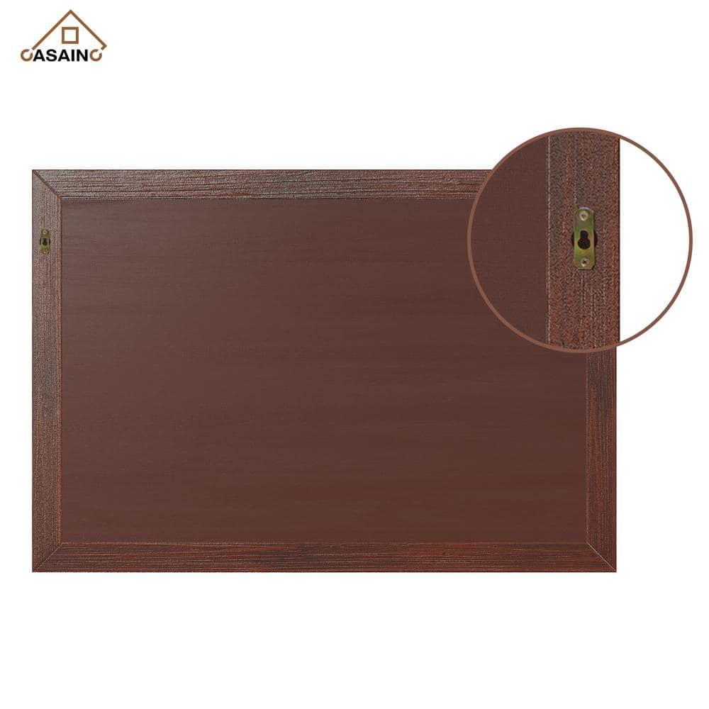 CASAINC  48in Solid Wood Framed Mirror in Multiple Color Frames Brown