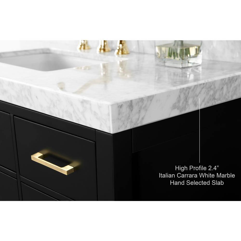 Ancerre Designs Elizabeth 72" Wood Bathroom Vanity Set in Black Onyx