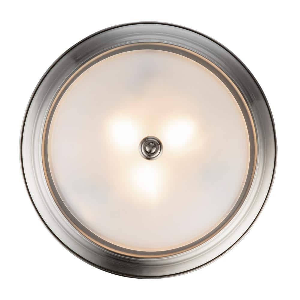 Trans Globe Lighting 13719 3 Light 15" Flush Mount Round Ceiling Fixture - Nickel