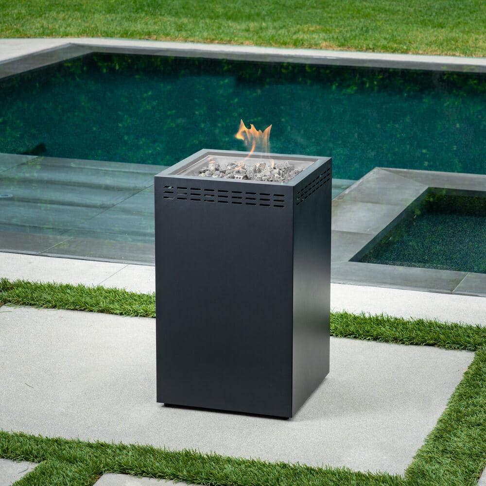Hanover Naples 40,000 BTU Column Fire Pit with Glass Burner Enclosure