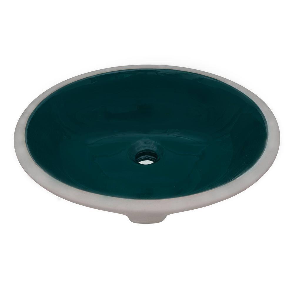 Ruvati 16 x 13 inch Undermount Bathroom Sink Oval Porcelain Ceramic with Overflow