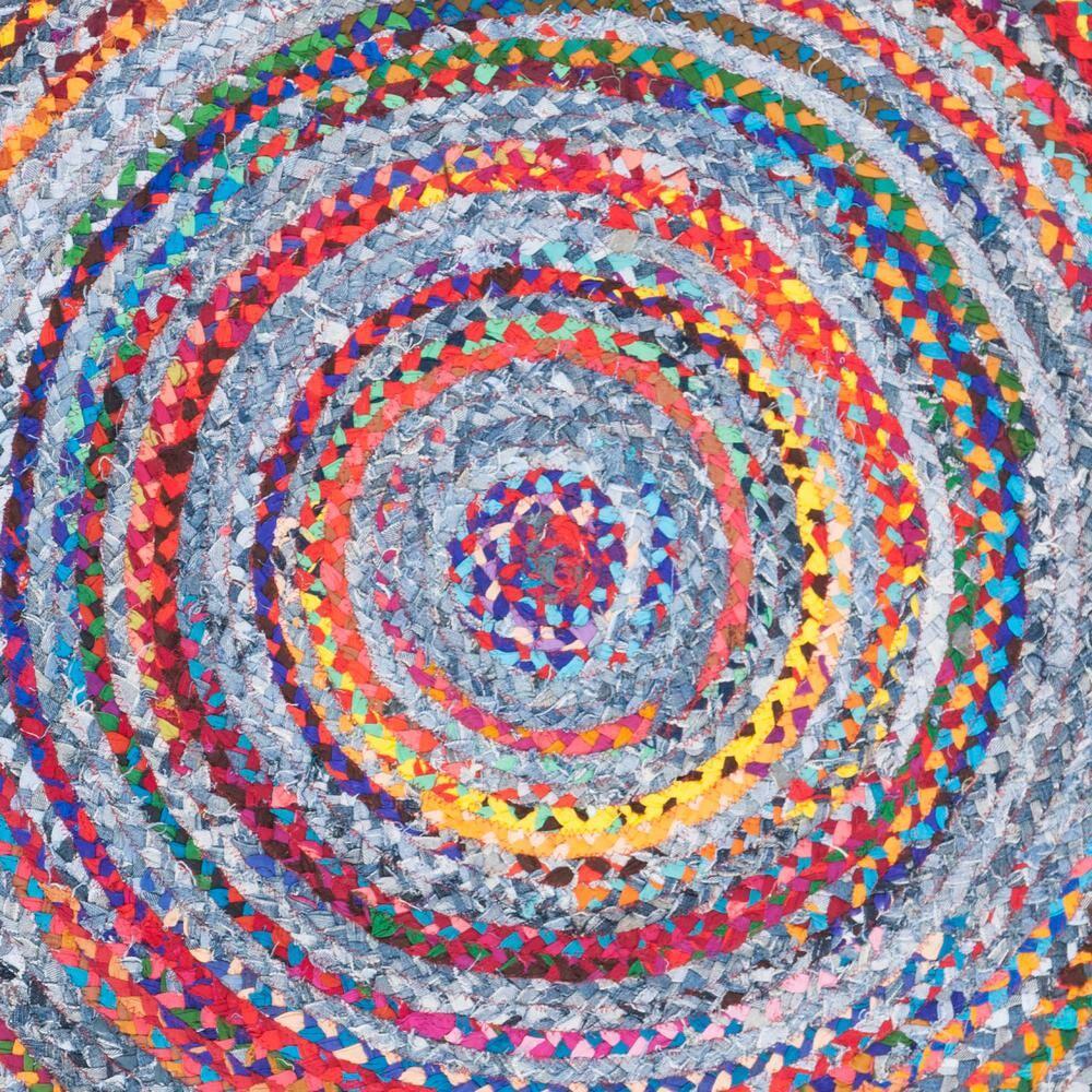 Braided BRD250 Hand Woven Area Rug - Blue/Red - 5' round - Safavieh.