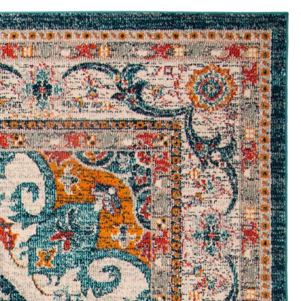 Phoenix PHX154 Power Loomed Indoor Area Rug - 8'x10' - Ivory/Blue - Safavieh