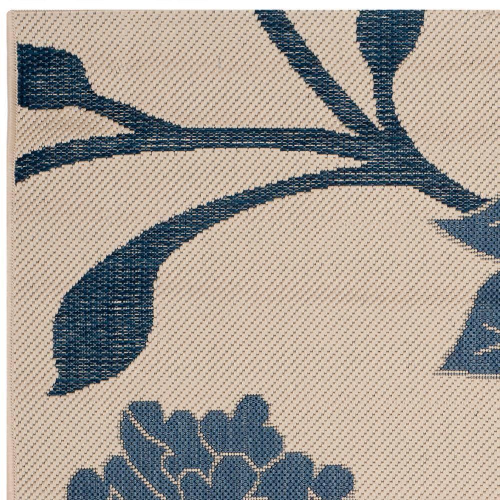 Courtyard CY7321 Power Loomed Indoor and Outdoor Area Rug - Beige/Blue - 4'x5'7" - Safavieh