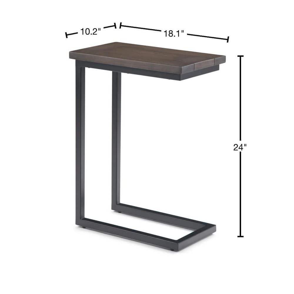Simpli Home Skyler Solid Mango Wood C Side Table