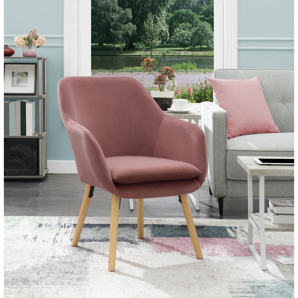 Convenience Concepts Take a Seat Charlotte Accent Chair, Blush Velvet