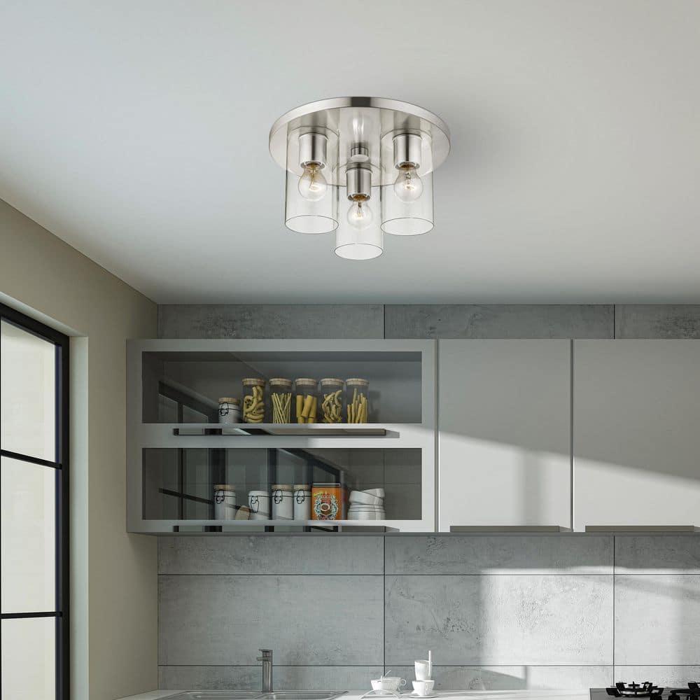 Livex Lighting Zurich 3 - Light Flush Mount in  Brushed Nickel