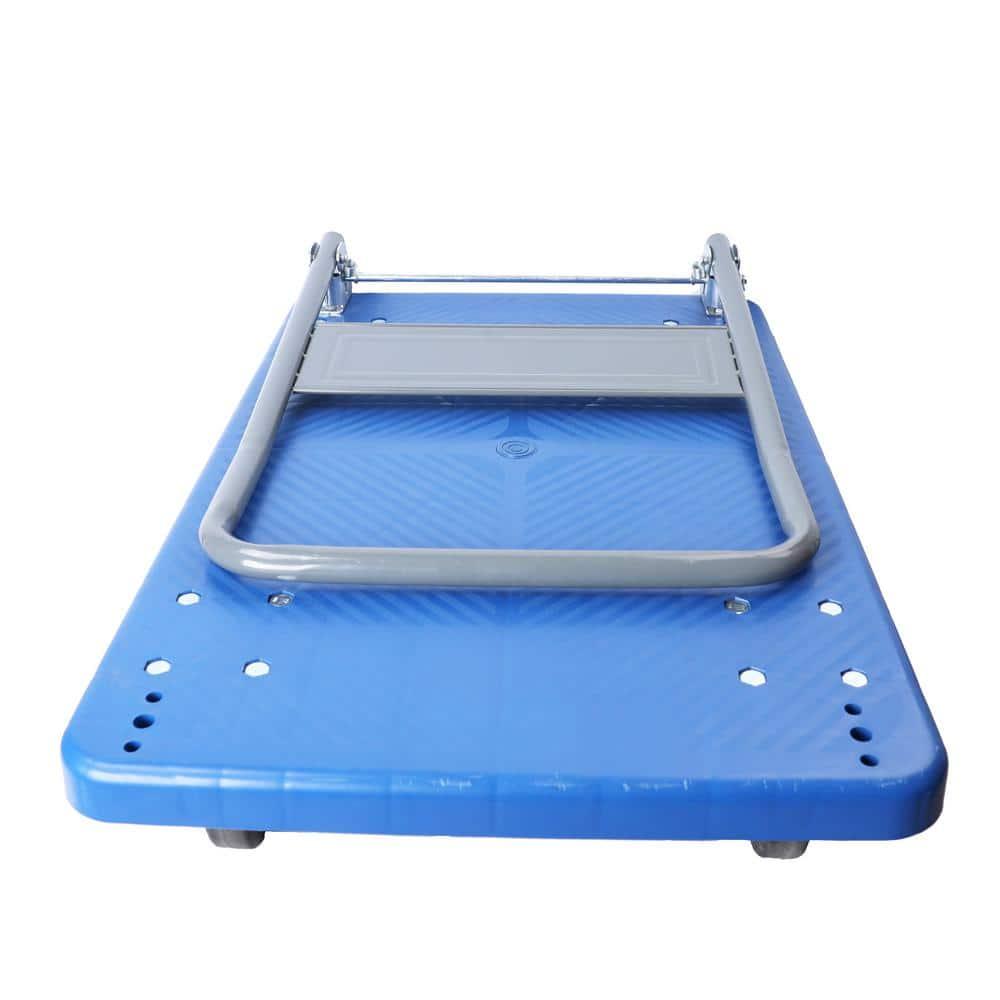 Push Cart Dolly 660 lbs. Capacity Platform Truck Foldable Platform Cart Upgraded Heavy Duty Moving Cart with PU Wheels for Home Garden Warehouse Garage Workshops