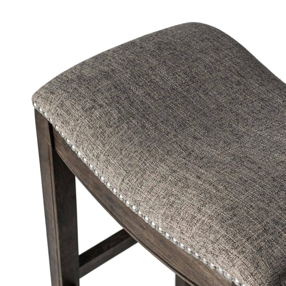 Maven Lane Maven Lane Adrien Backless Saddle Kitchen Stool with Fabric Upholstery