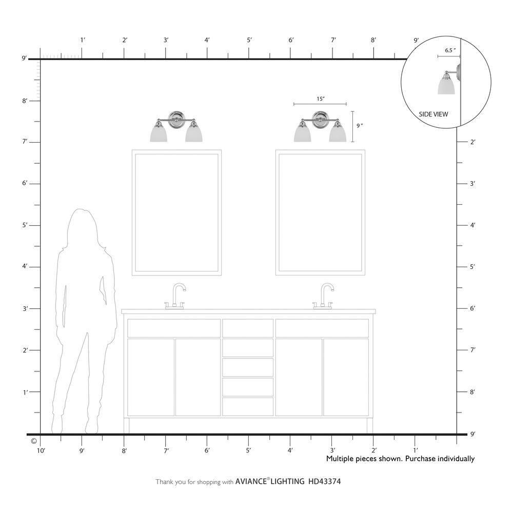 Livex Lighting Somerville 2 - Light Vanity in  Polished Brass