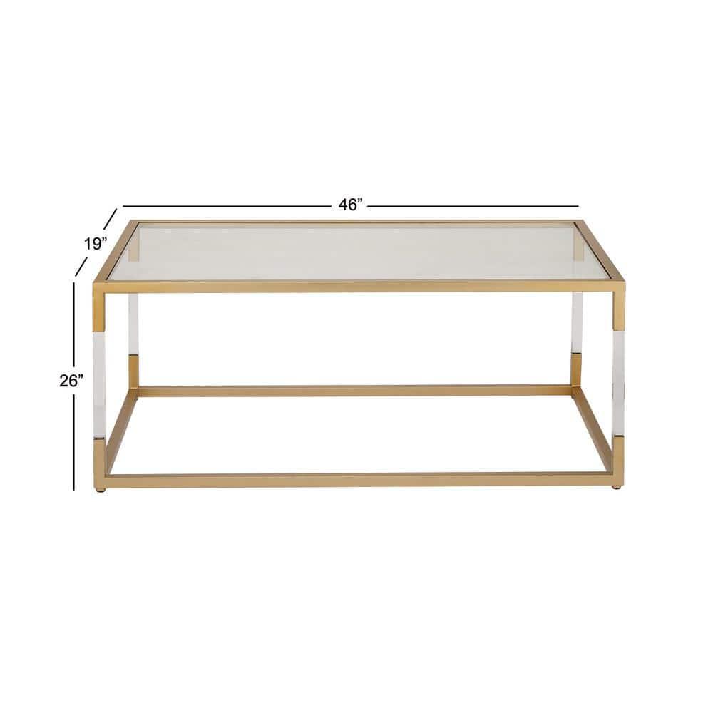 Metal and Glass Coffee Table Gold - Olivia & May: Elegant Iron Frame, No Assembly, Contemporary Design