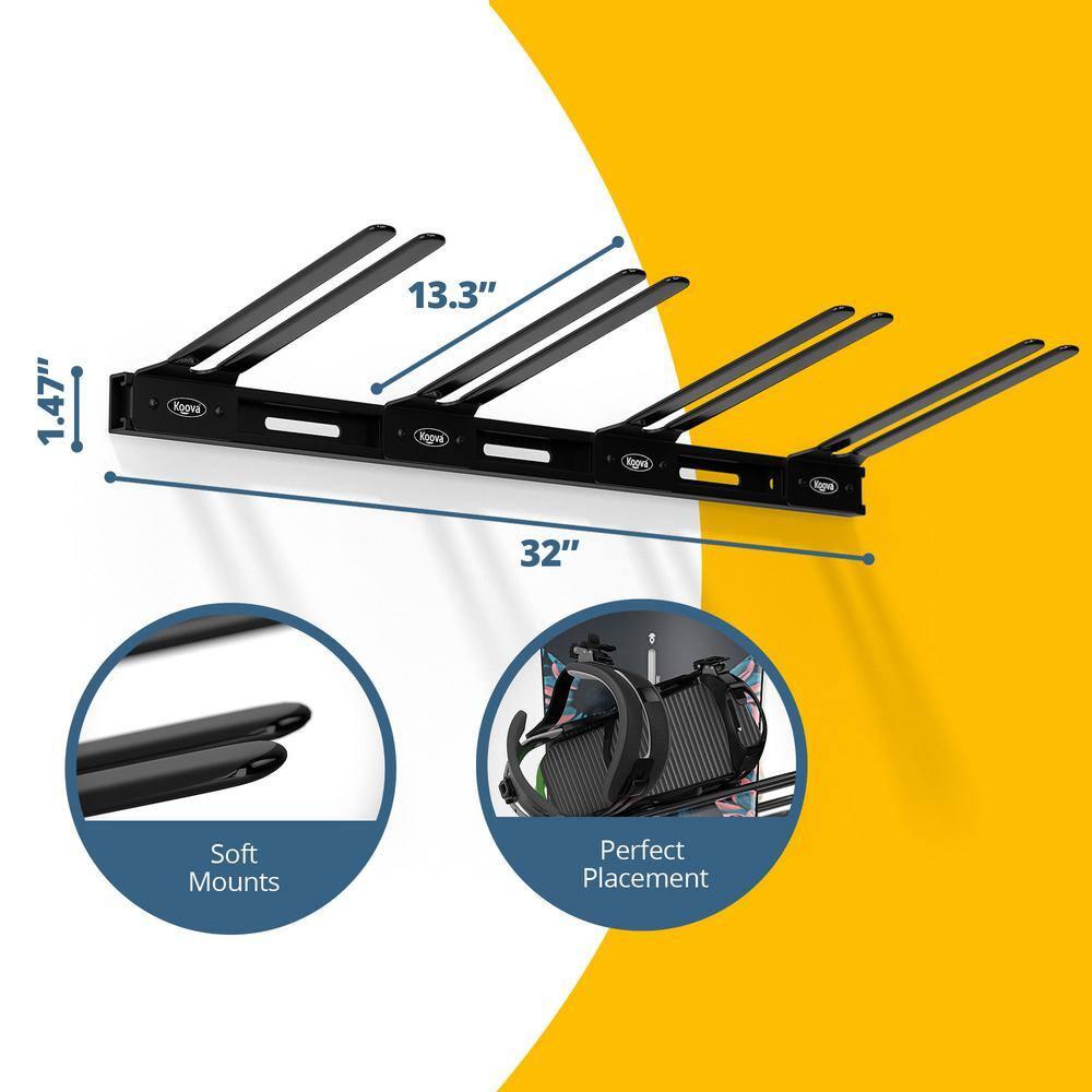 Crymble Steel Wall Mounted Adjustable Multi-Use Ski/Snowboard Rack