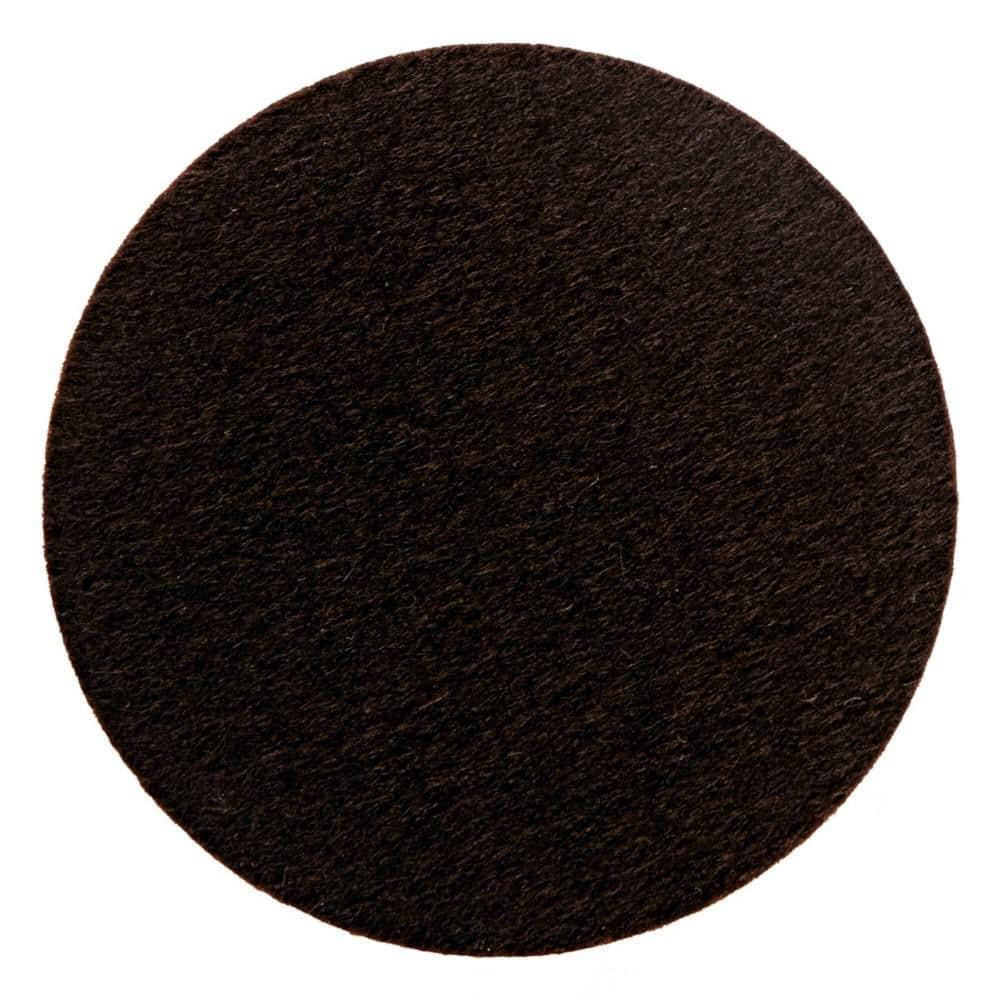 3 in. Brown Round Surface Protection Felt Floor Pads (4-Pack)