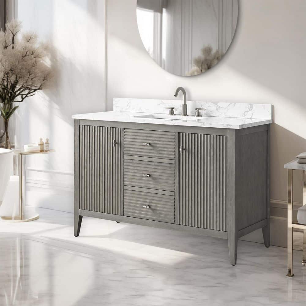 48'' Single Bathroom Vanity with Engineered Marble Top