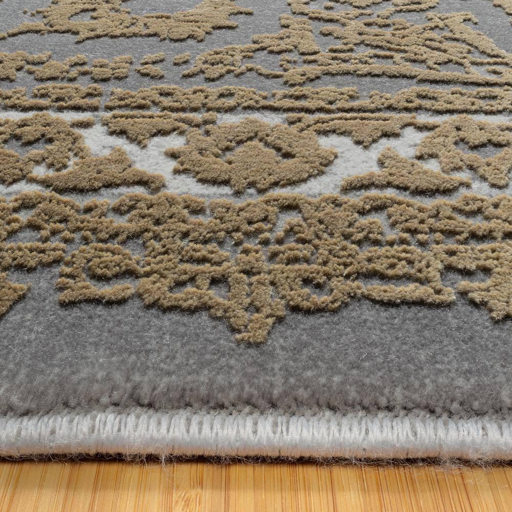 Gertmenian Florance Foggia Traditional Oriental Gold/Charcoal Gray High-Low Viscose/Acrylic Area Rug