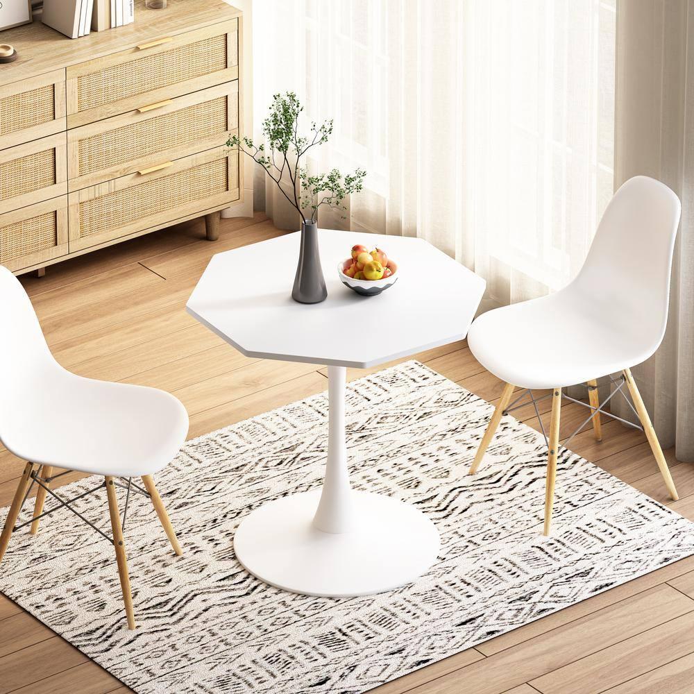 31.5 inch Modern Coffee Table, Octagonal Wood Dinner Table Accent Center Table