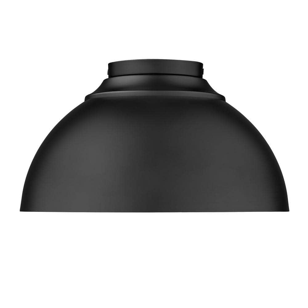 Golden Lighting Zoey 3-Light Flush Mount in Matte Black