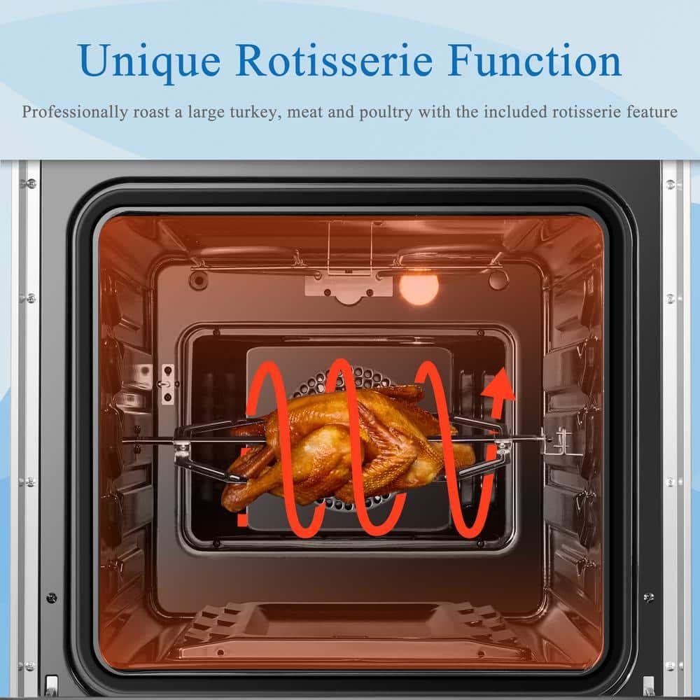 Lanbo Lanbo 24 Inch 2.9 Cu.ft Freestanding Electric Range with Air Fry, Rotisserie and True Convection Oven, Stainless Steel LBERT24RCSAA