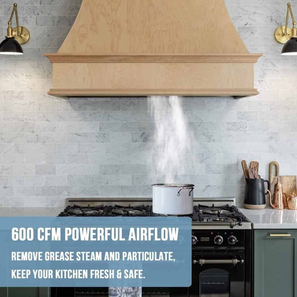 Akicon Stainless Steel 600 CFM Ducted (Vented) Insert Range Hood with Charcoal Filter