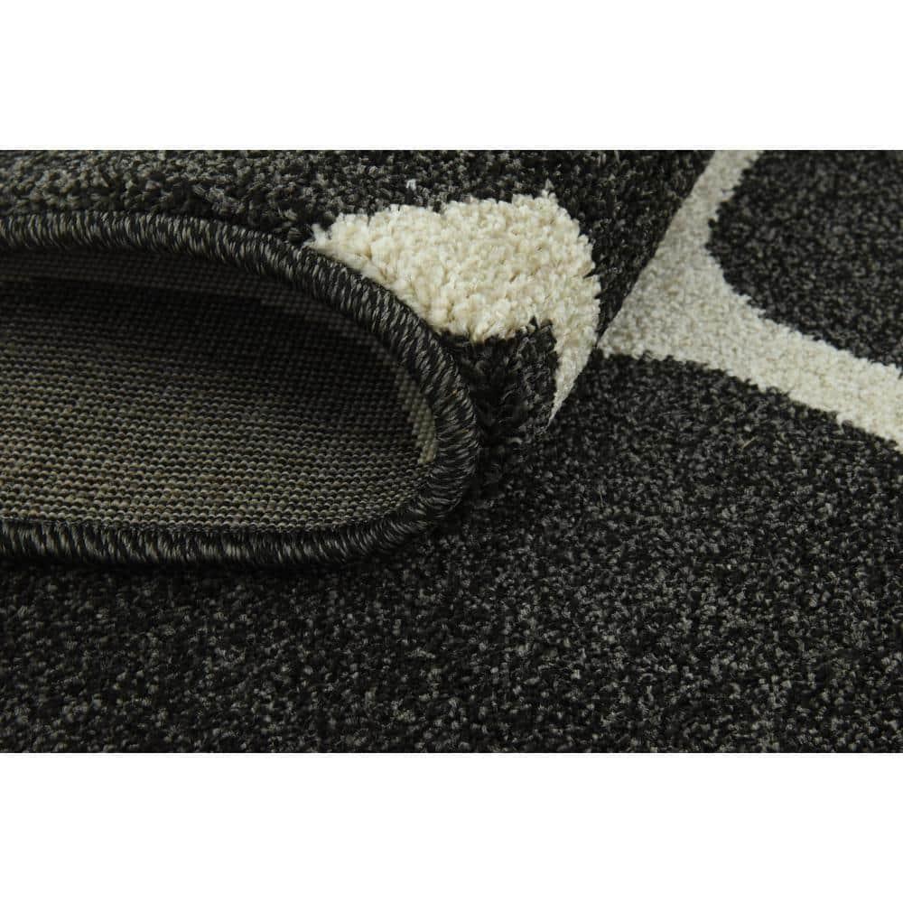 Unique Loom Trellis Collection Area Rug - Philadelphia (6' 1" x 9' Rectangle Black/Beige)