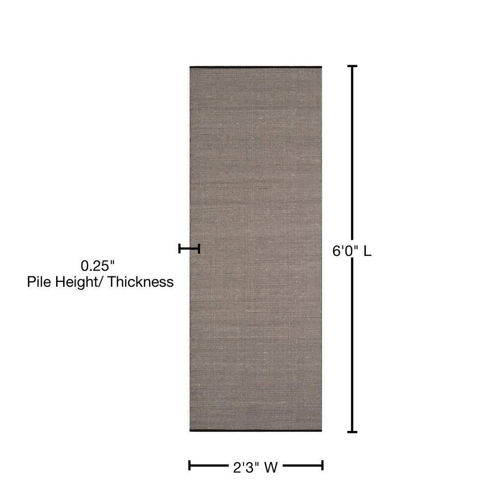 Montauk MTK345 Hand Woven Indoor Runner Rug - Ivory/Black - 2'3"x6' - Safavieh